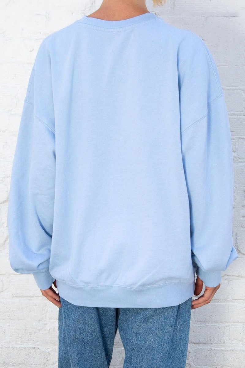 Sweatshirt Brandy Melville Erica Oversized Bleu | GRT-21019248